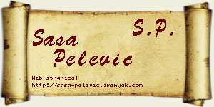 Saša Pelević vizit kartica